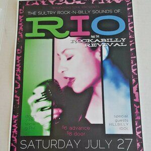 RIO & THE ROCKABILLY REVIVAL POSTER 17" x 11" Gig RARE Dean Tomasek Art HILLBILL